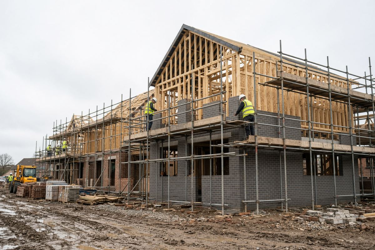New British housing under construction